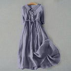 Women’s Tie-Waist Button-Front Maxi Dress