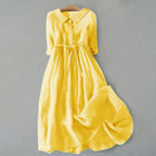 Women’s Tie-Waist Button-Front Maxi Dress