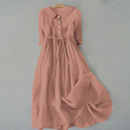 Women’s Tie-Waist Button-Front Maxi Dress