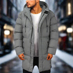 Men’s Long Hooded Quilted Jacket