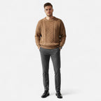 Men's Cable Knit Crew Neck Sweater