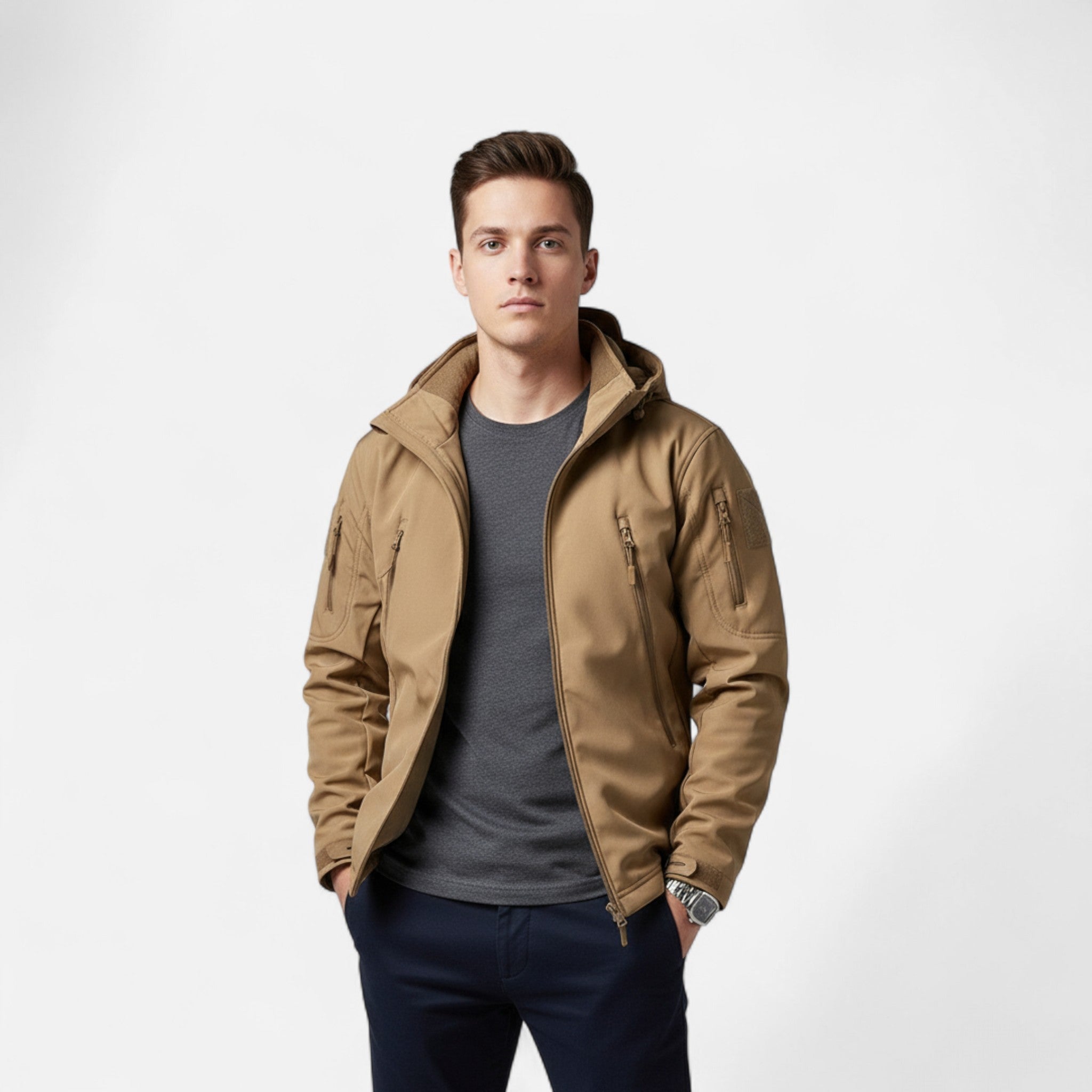 Men's Hooded Tactical Zip Jacket