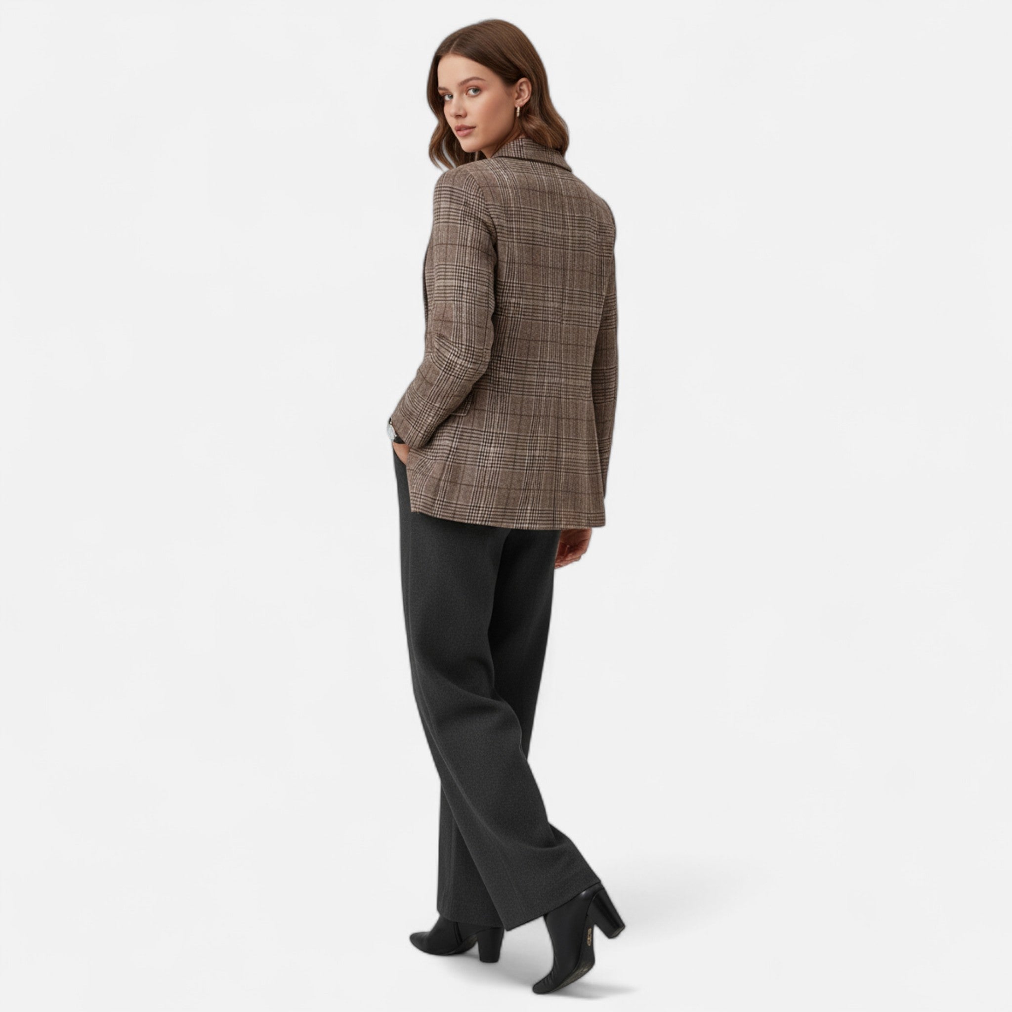 Women's Tailored Plaid Blazer