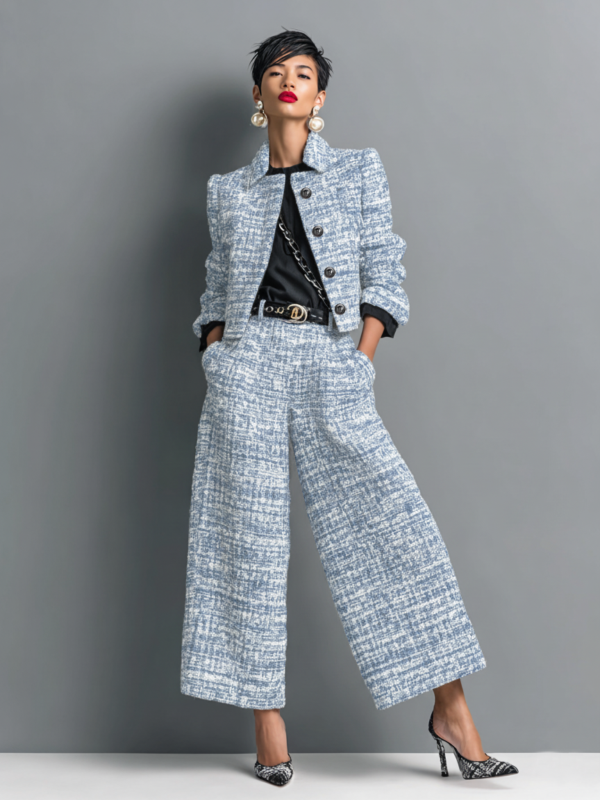 Women's Tweed Pantsuit Set