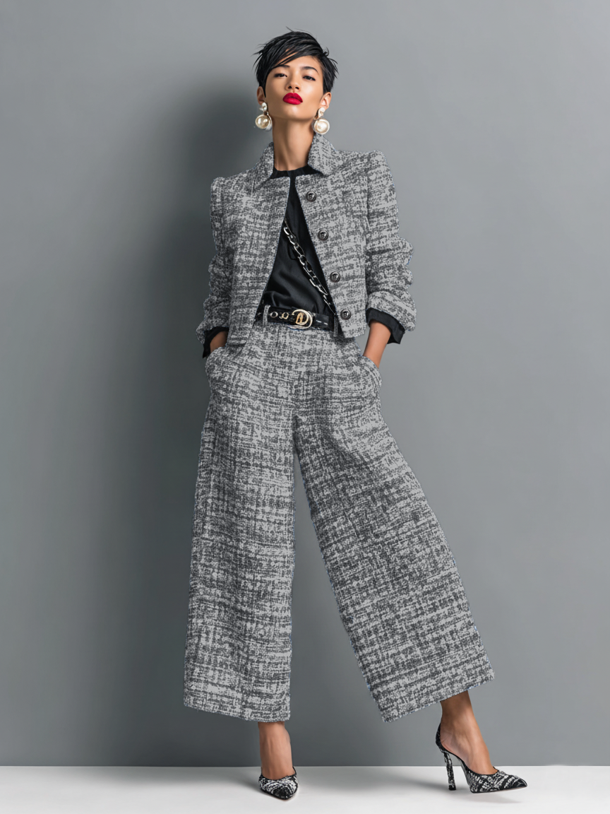 Women's Tweed Pantsuit Set