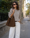 Women's Large Suede Hobo Shoulder Bag