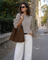 Women's Large Suede Hobo Shoulder Bag