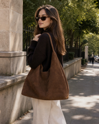 Women's Large Suede Hobo Shoulder Bag