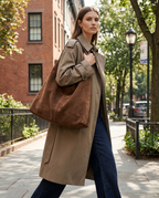 Women's Large Suede Hobo Shoulder Bag