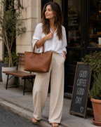 Women's Large Woven Tote Shoulder Bag