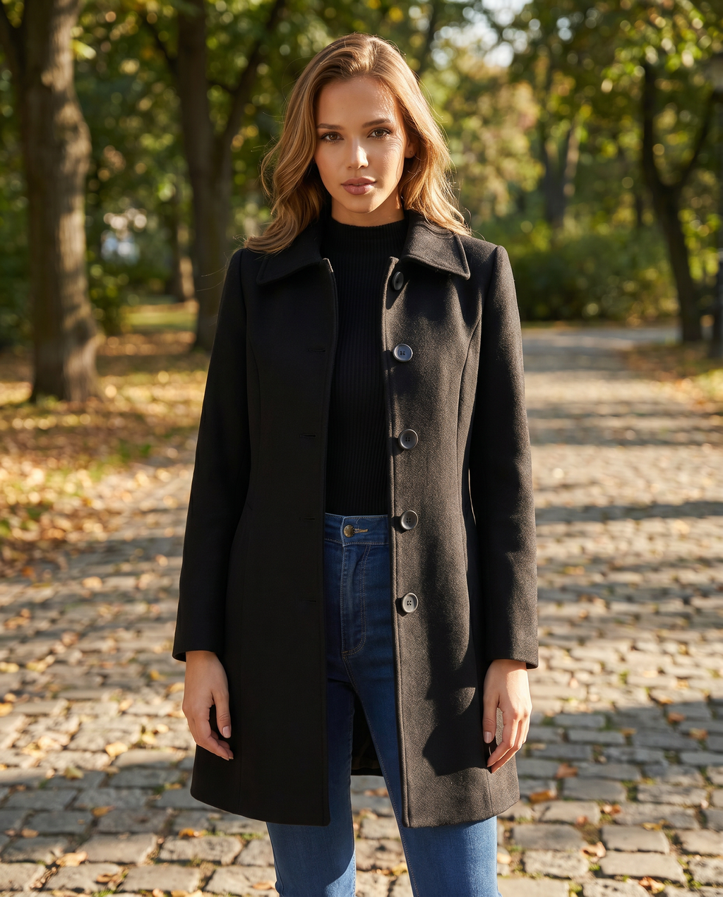 Women’s Single-Breasted Long Coat