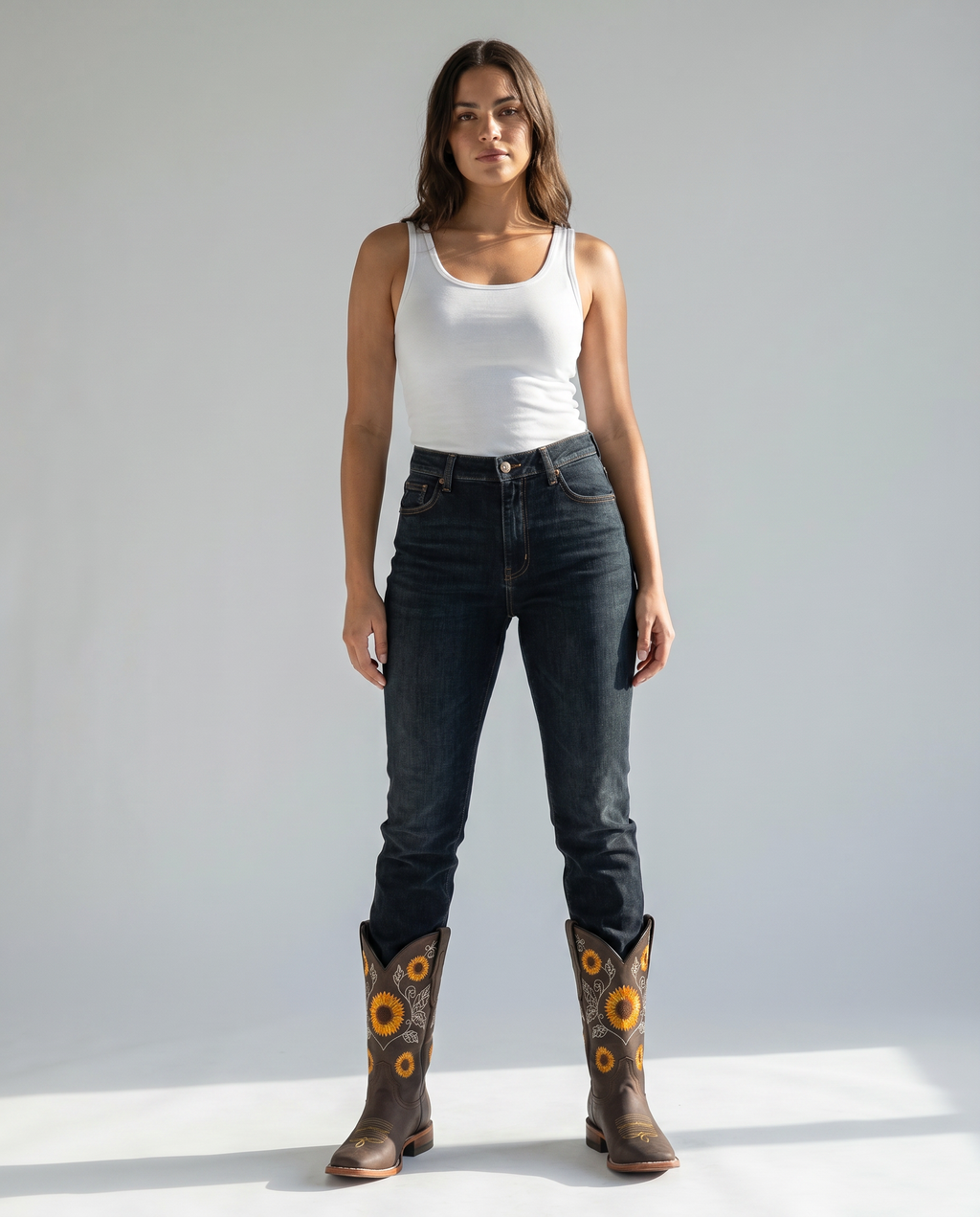 Women's Sunflower Embroidered Western Boots