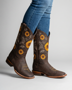 Women's Sunflower Embroidered Western Boots