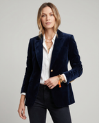 Women’s Single-Button Velvet-Look Blazer