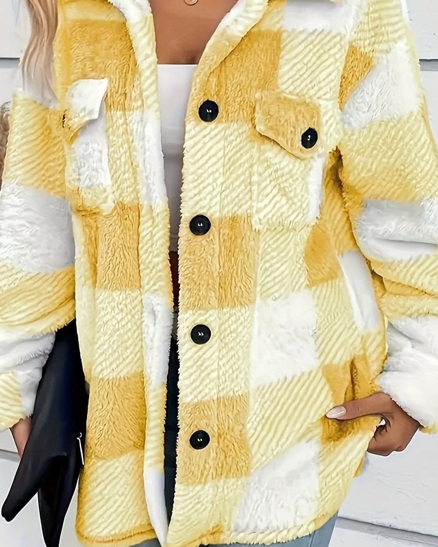 Women’s Textured Plaid Shirt Jacket