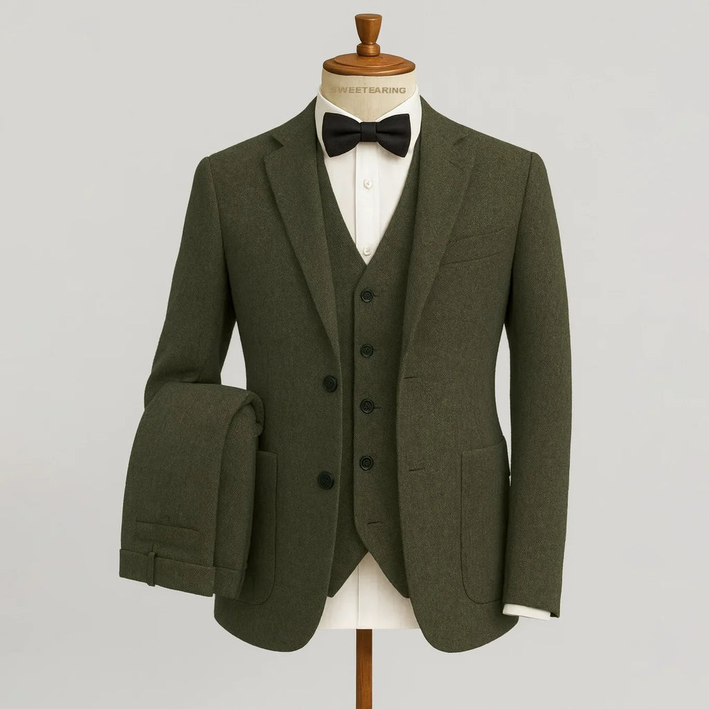 Men's Three-Piece Blazer Vest Trouser Suit