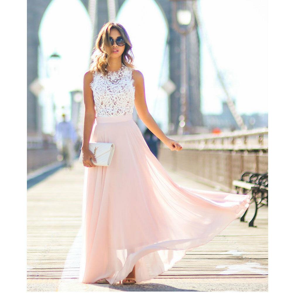 Women's Lace Bodice Maxi Dress