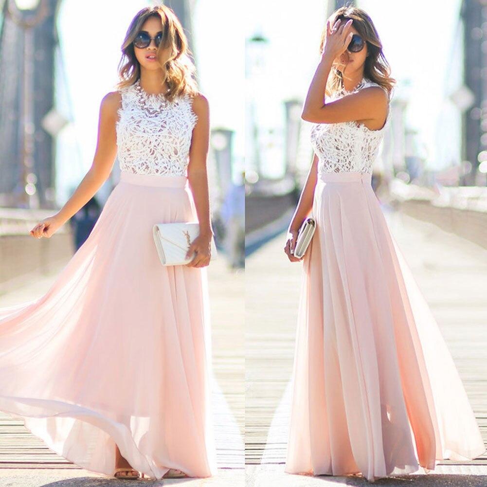 Women's Lace Bodice Maxi Dress