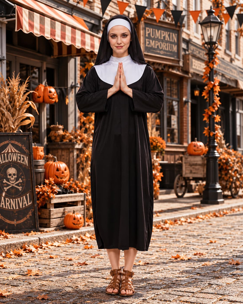 Women’s Halloween Hooded Nun Costume