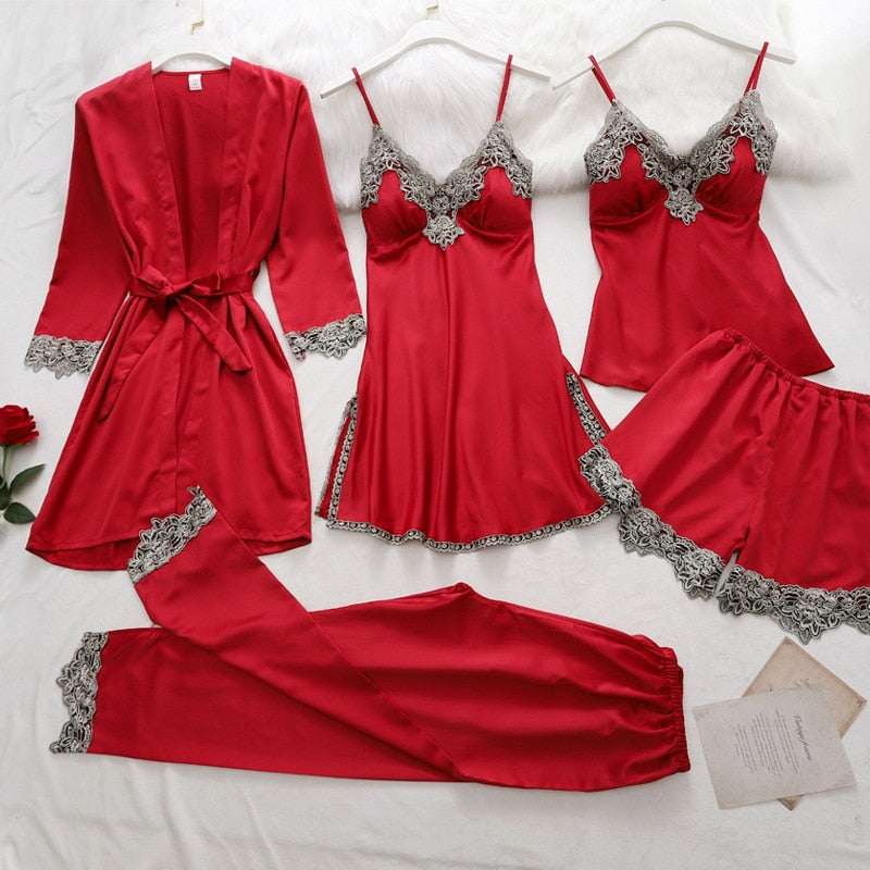 Women’s Satin Lace Pajama Set