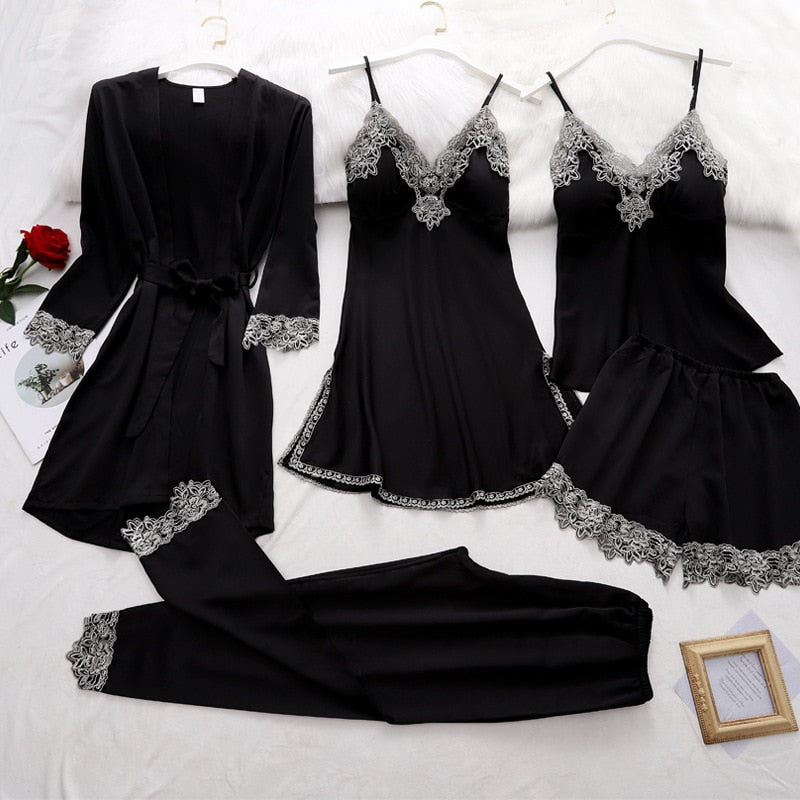 Women’s Satin Lace Pajama Set