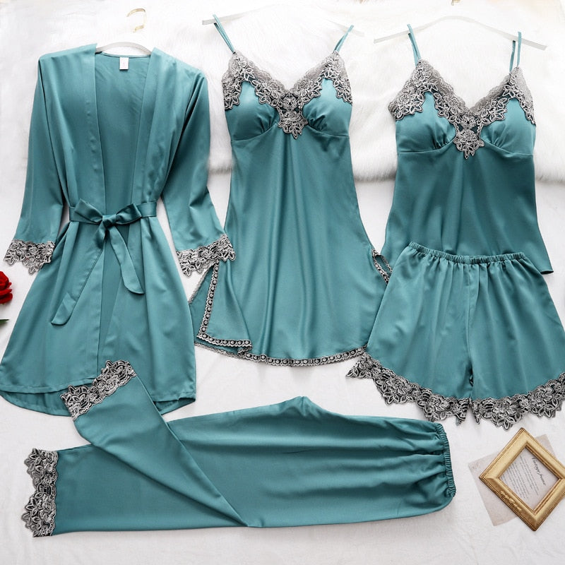 Women’s Satin Lace Pajama Set