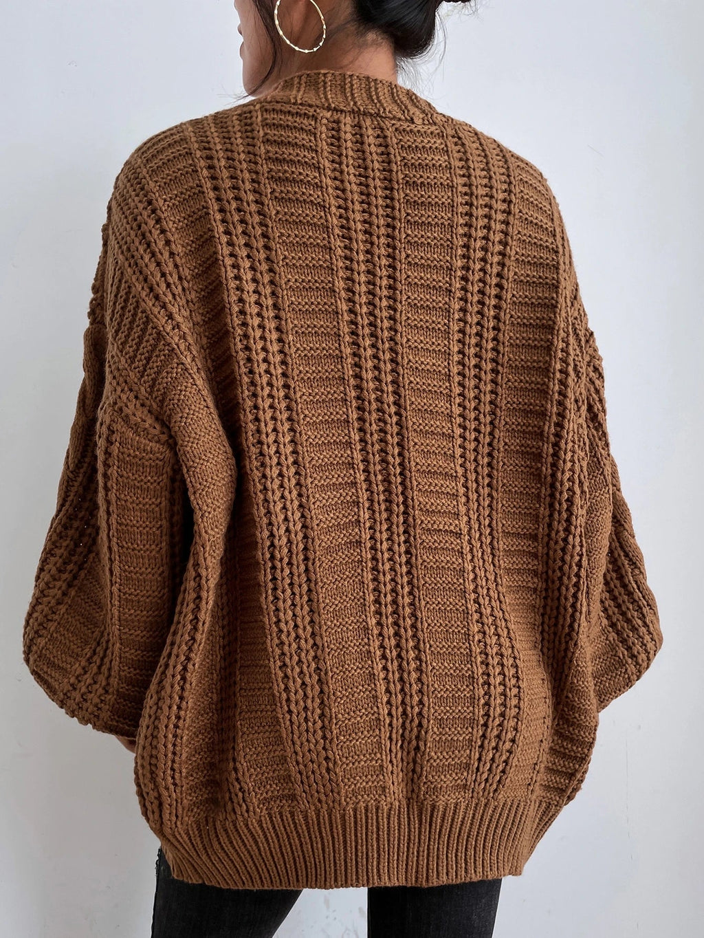 Women's Oversized Cable Knit Cardigan