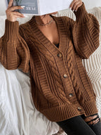 Women's Oversized Cable Knit Cardigan