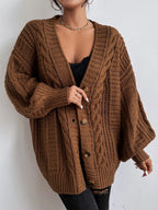Women's Oversized Cable Knit Cardigan