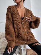 Women's Oversized Cable Knit Cardigan