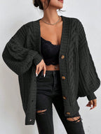 Women's Oversized Cable Knit Cardigan