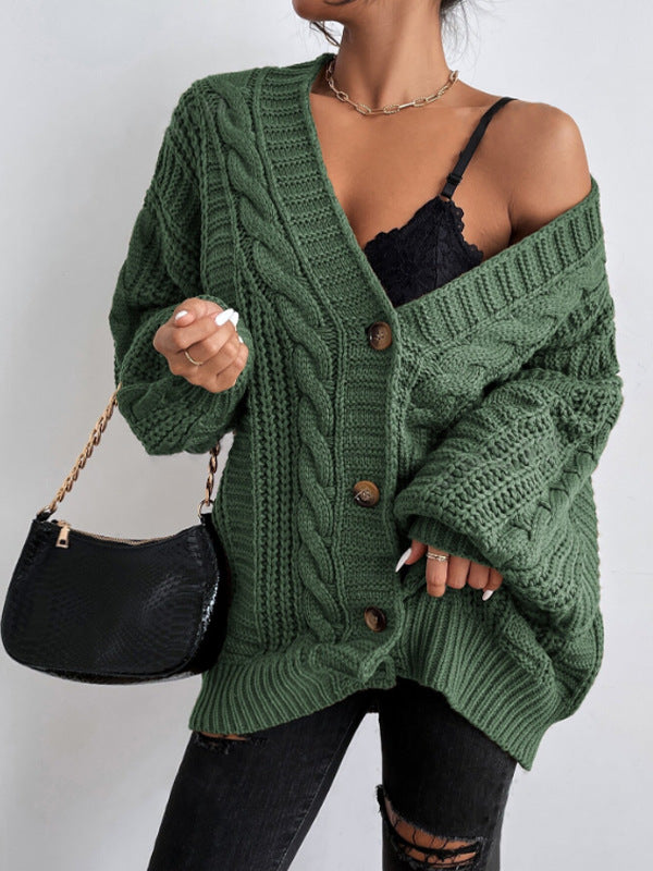 Women's Oversized Cable Knit Cardigan