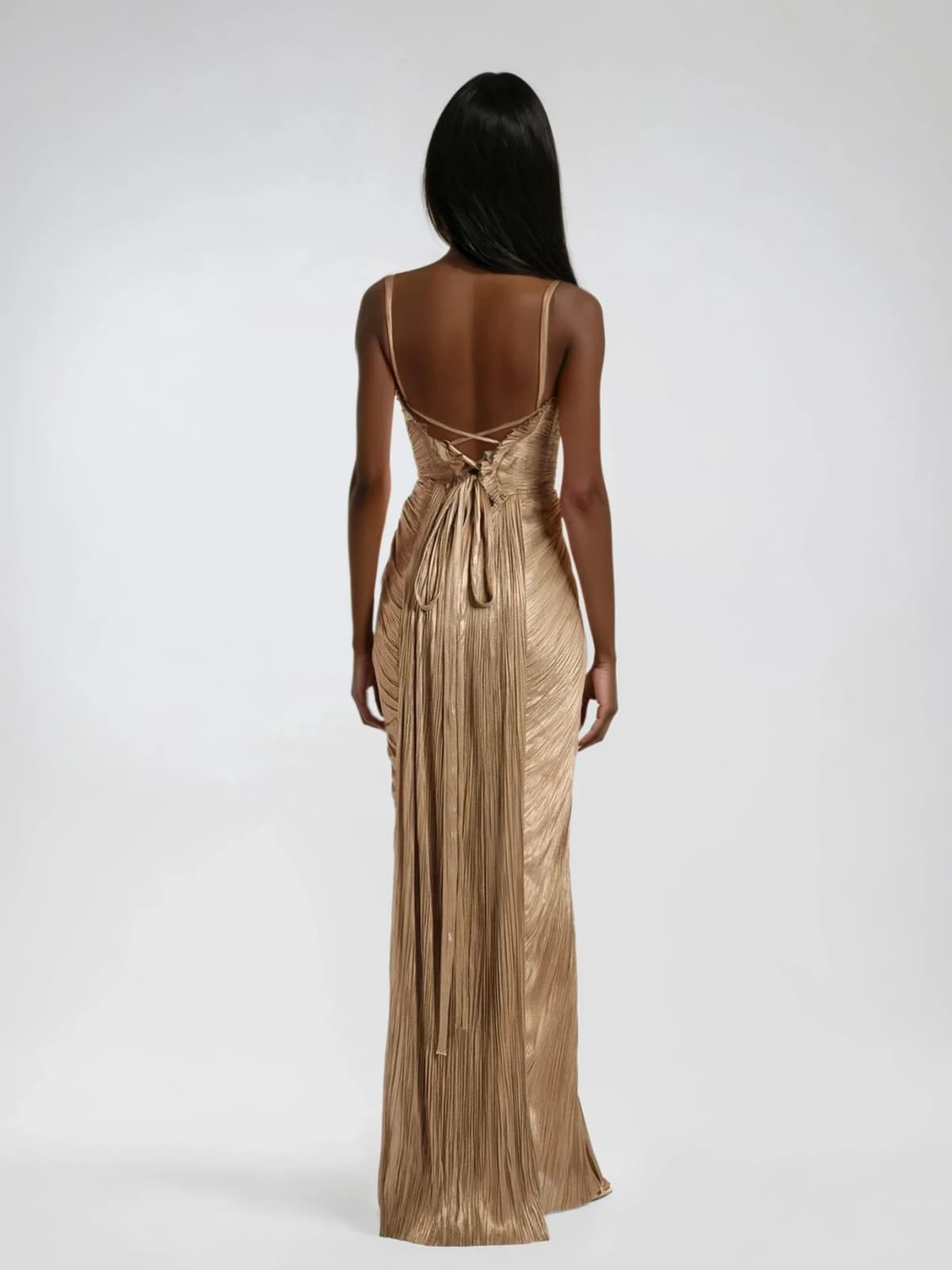 Women’s Pleated Bustier Maxi Dress
