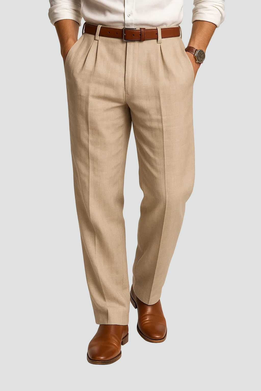 Men's Pleated Tailored Trousers