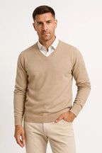 Men's V-Neck Long Sleeve Knit Sweater