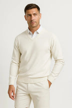 Men's V-Neck Long Sleeve Knit Sweater