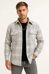 Men’s Plaid Long Sleeve Overshirt