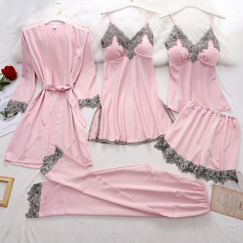 Women’s Satin Lace Pajama Set