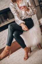 Women's Wrap Front Sequin Blouse