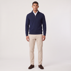 Men’s Quarter-Zip Knit Sweater with Stand Collar