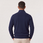 Men’s Quarter-Zip Knit Sweater with Stand Collar