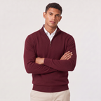 Men’s Quarter-Zip Knit Sweater with Stand Collar