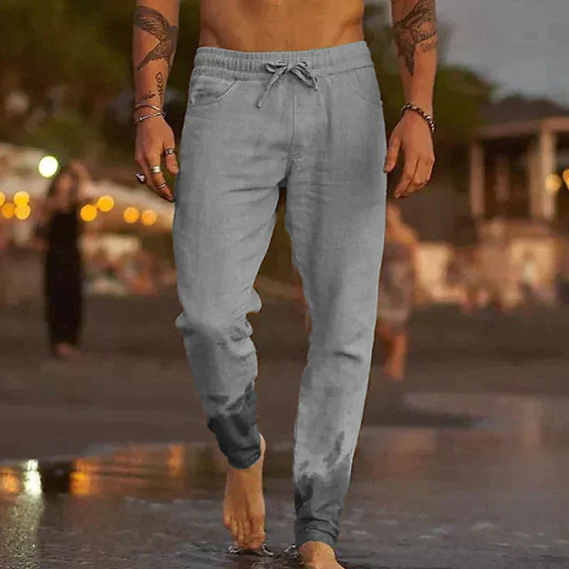 Men's Casual Linen Jogger Pants