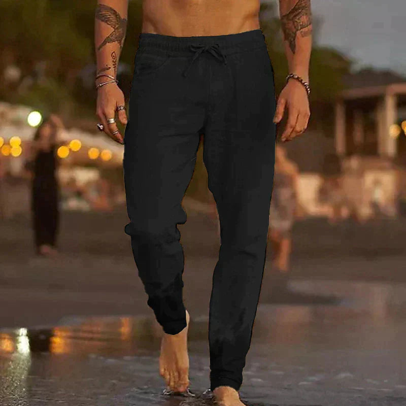 Men's Casual Linen Jogger Pants