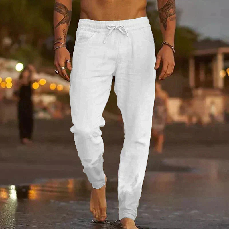 Men's Casual Linen Jogger Pants