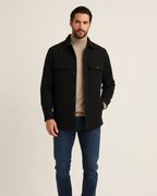 Men’s Button-Up Shirt Jacket with Chest Pockets