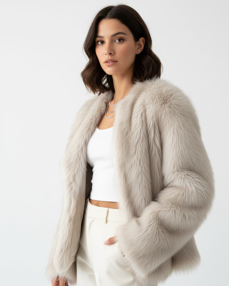 Women’s Short Faux-Fur-Style Jacket