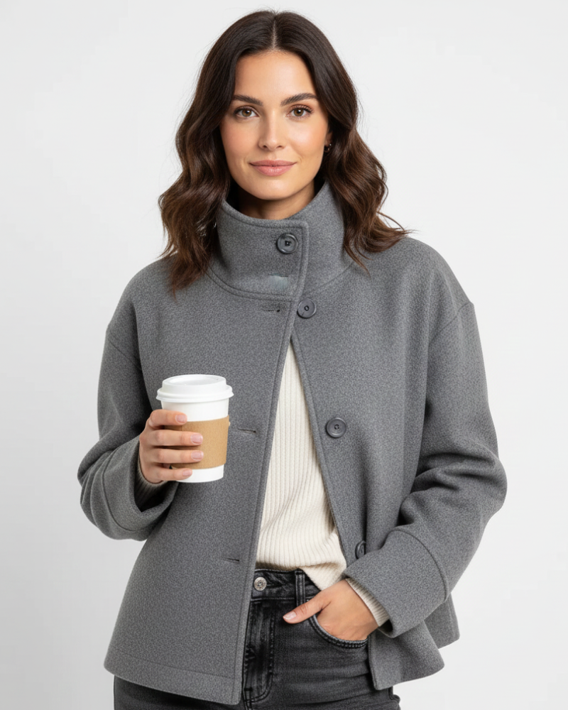 Women’s Stand-Collar Button Jacket