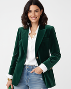 Women’s Single-Button Blazer with Peak Lapels