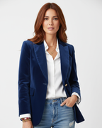 Women’s Single-Button Blazer with Peak Lapels